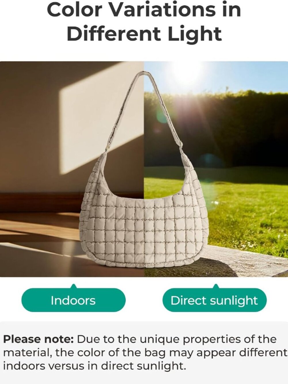 Quilted Crossbody Bags for Women, Travel Purses Hobo Shoulder Bag | Fits 12.9" i - Picture 6 of 9